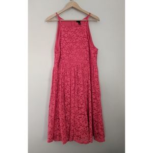 Torrid Pink Lace High Neck Skater Dress Size 18